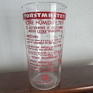 4.75" Vintage Toastmaster  Advertising 8 oz/1 CUP Measuring Red Glass